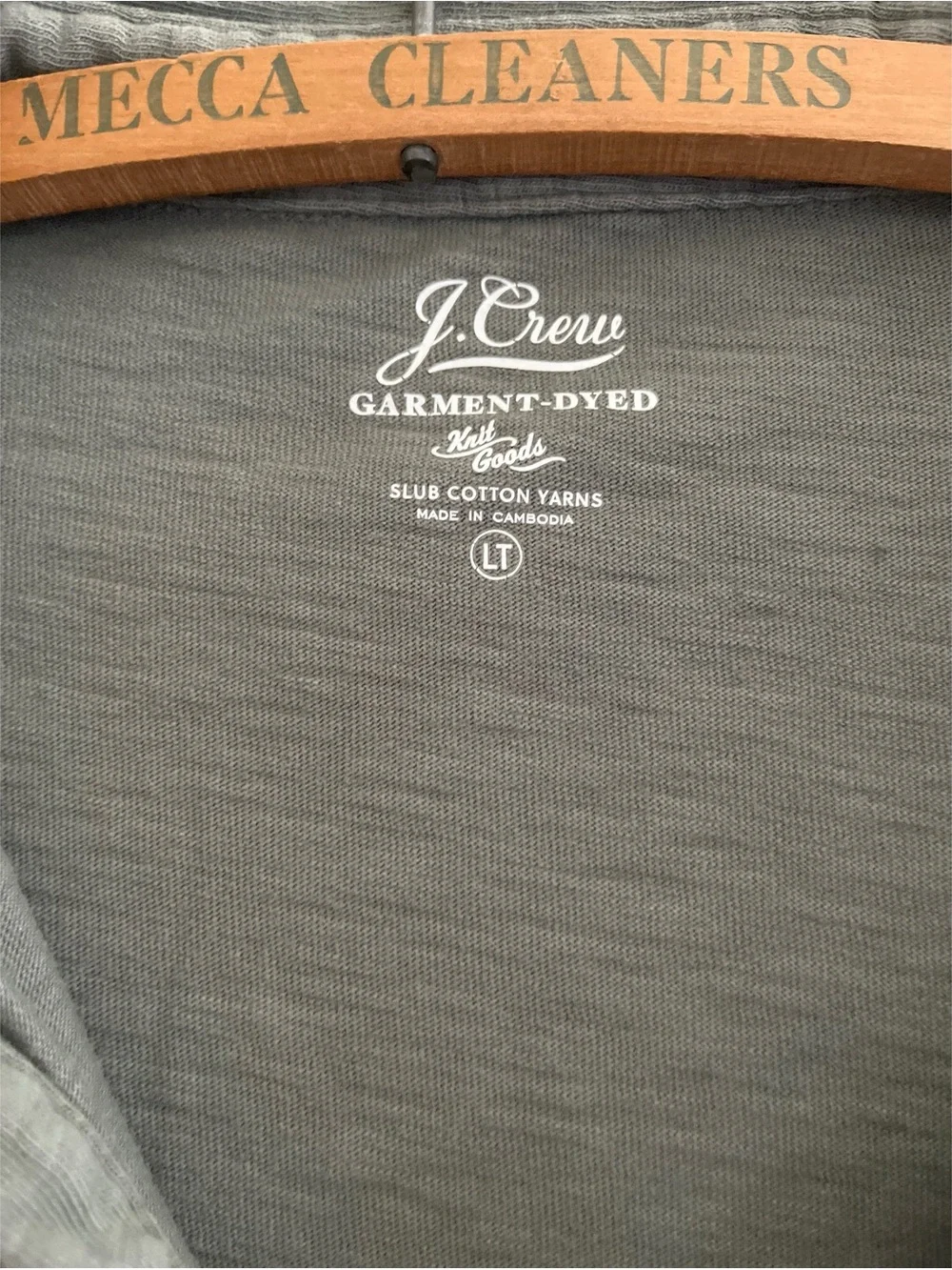 J Crew Green Garment Dyed Slub Cotton Polo Men’s Size LT